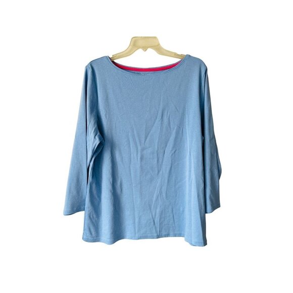 The Talbots Tee - Pima Cotton Bateautneck Light Blue - Picture 4 of 6